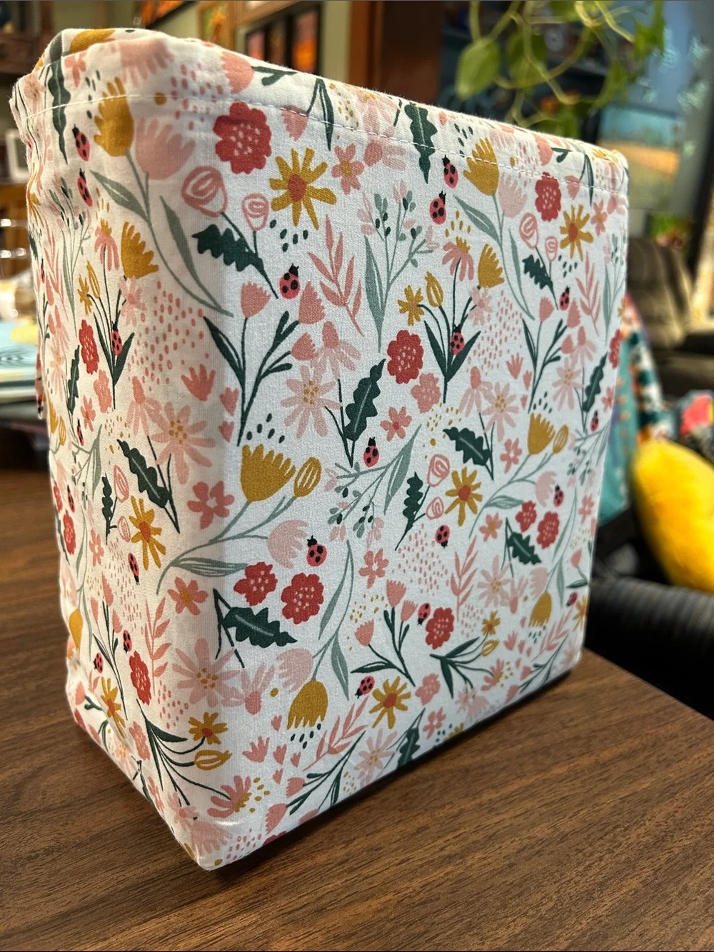 Target Floral Cotton Sheet Set. - Pink, Yellow & Green with Ladybugs